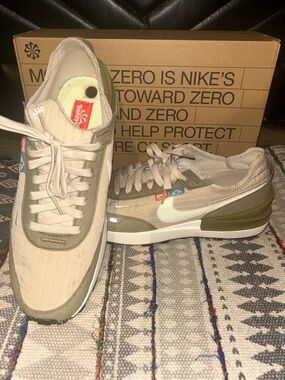 Nike Men's Beige and Olive Low-Top Sneakers